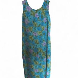Floral Maxi Dress in Blue and Green